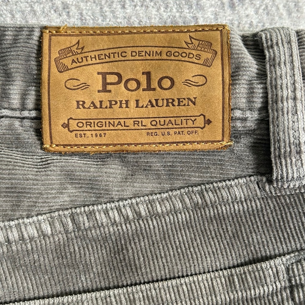 Polo Ralph Lauren Varick Slim Straight Corduroy Pants Men's 34x32 Gray - Picture 6 of 10